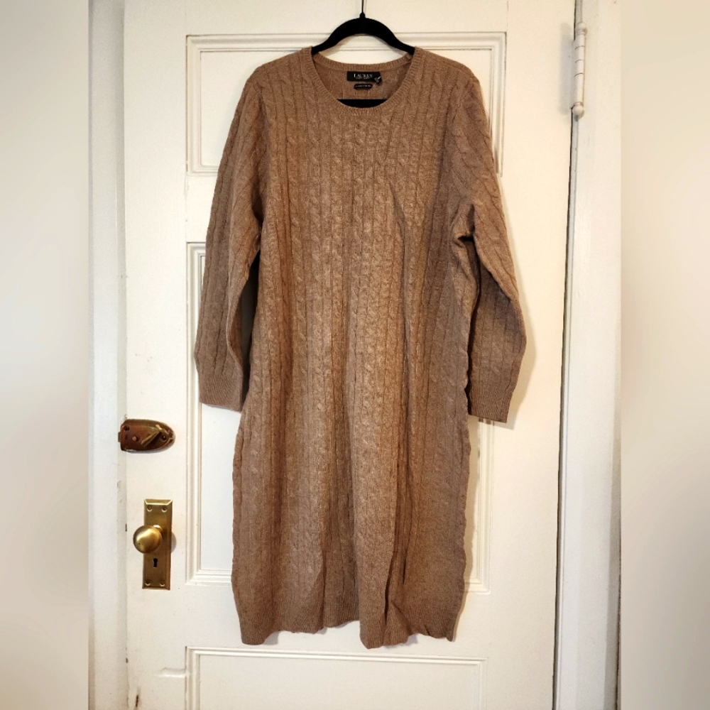 Ralph Lauren Tan Sweater Dress